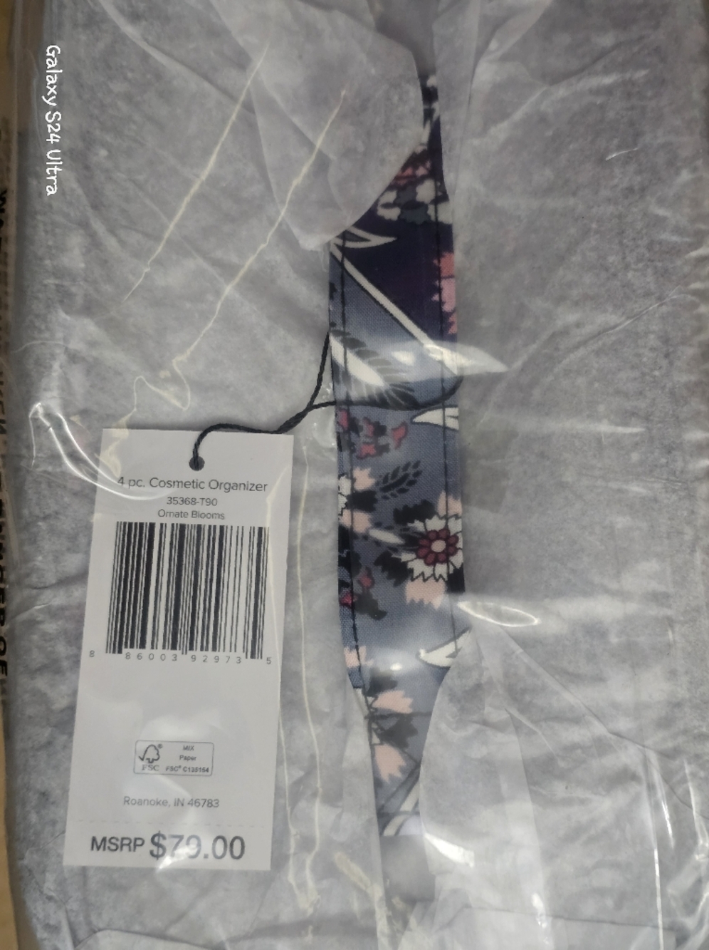 Vera Bradley 4pc Cosmetics Organizer Set In Ornate Blooms NWT - Picture 9 of 14